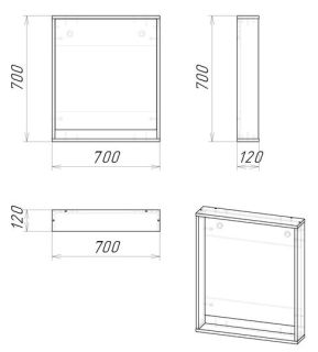 Зеркало Grossman Смарт 207007 с полкой 70см графит